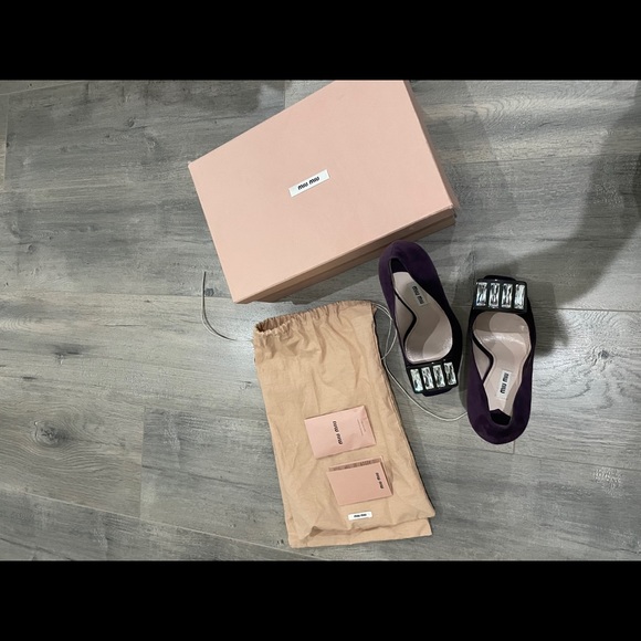 Miu Miu purple high heels with Swarovski Crystal - Picture 2 of 6